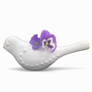 Arhaus White Ceramic Bird Vase